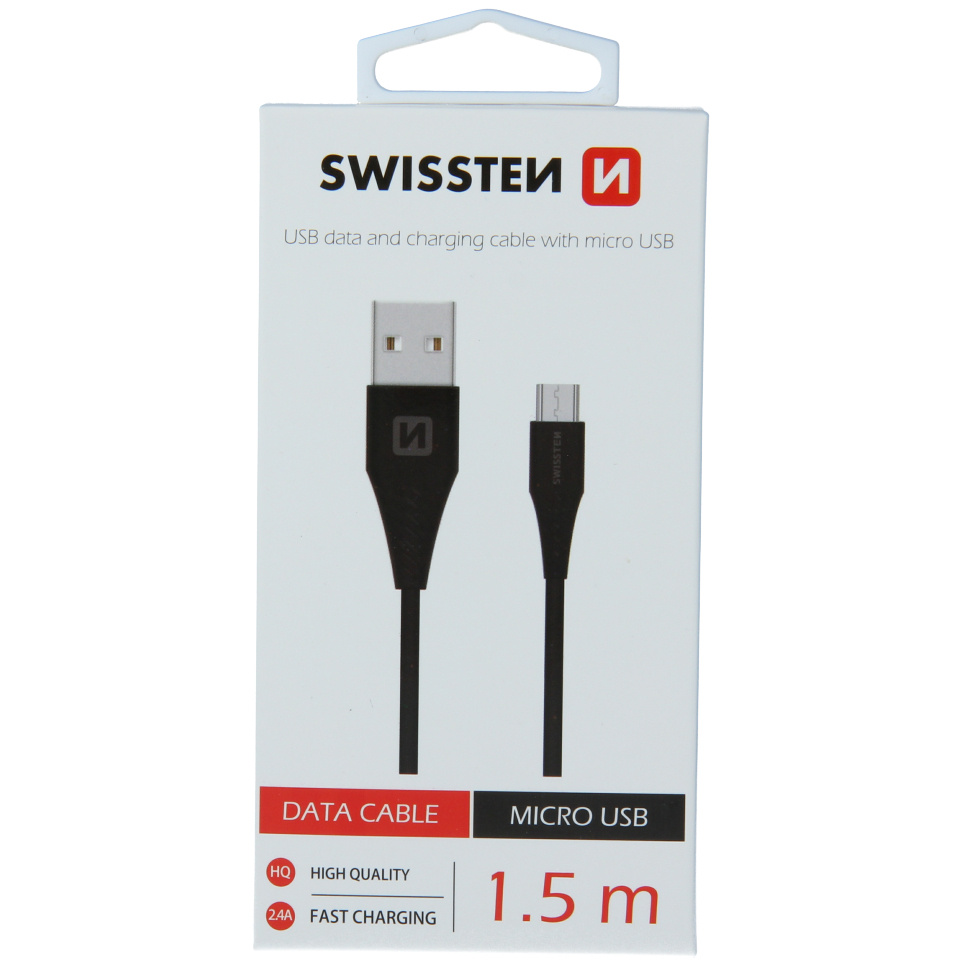 Cablu de date SWISSTEN USB / microUSB 1,5 m – black 15° imagine noua tecomm.ro