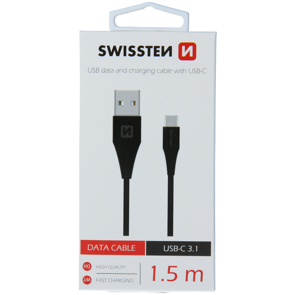 Cablu de date SWISSTEN USB / USB-C (3.1) 1,5 m – black 15