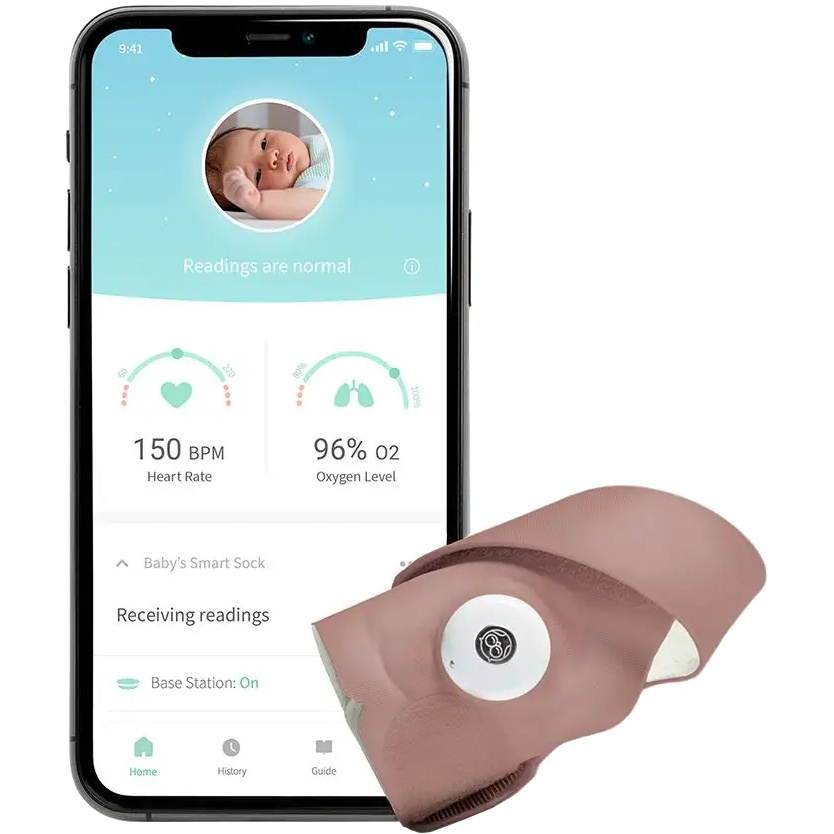 Owlet Smart Sock 3 – roz pudrat – Monitor inteligent (Roz) imagine noua 2022