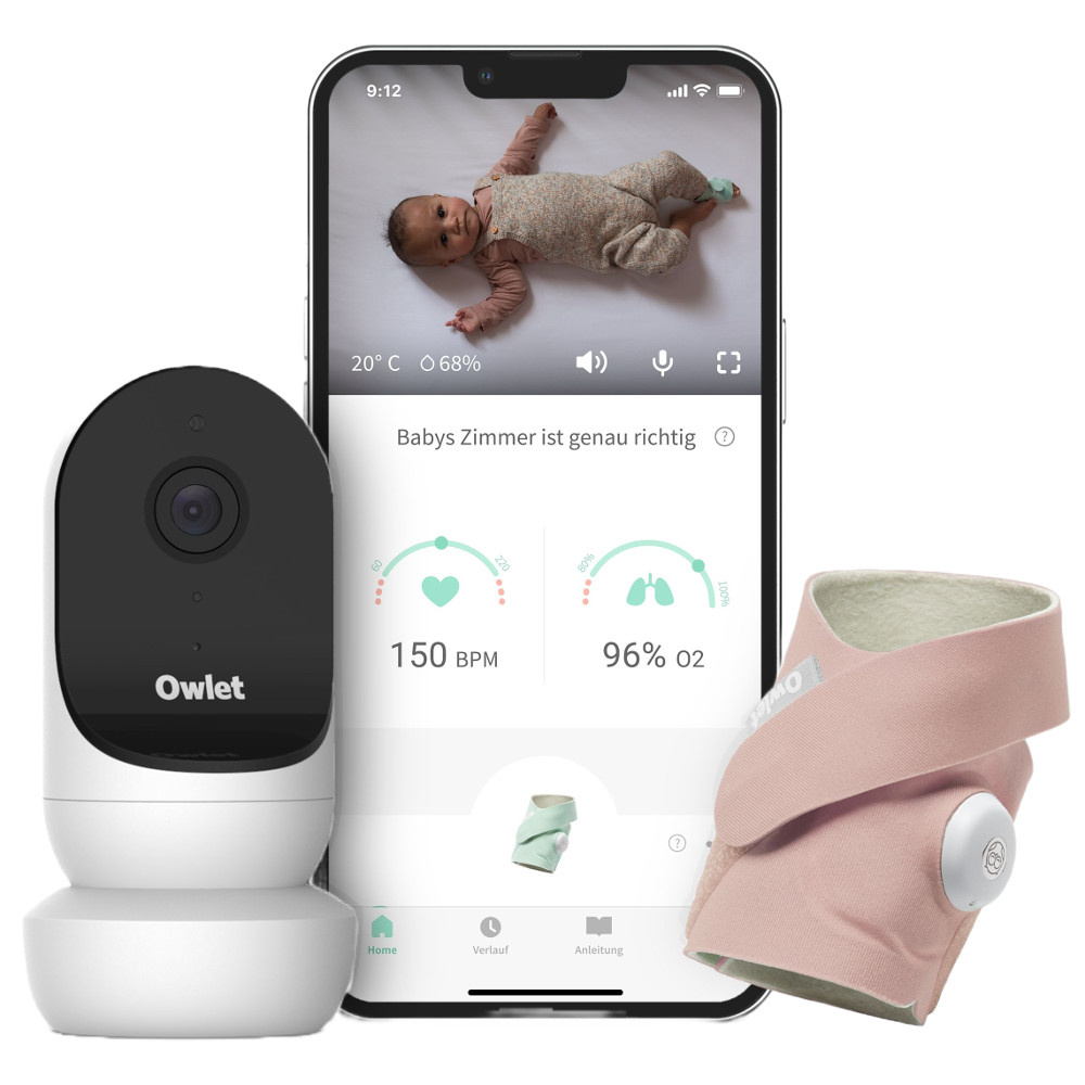 Owlet Smart Sock 3 & Cam 2 Bundle – Dusty Rose – Set șosetă inteligentă și cameră (Rose imagine noua 2022