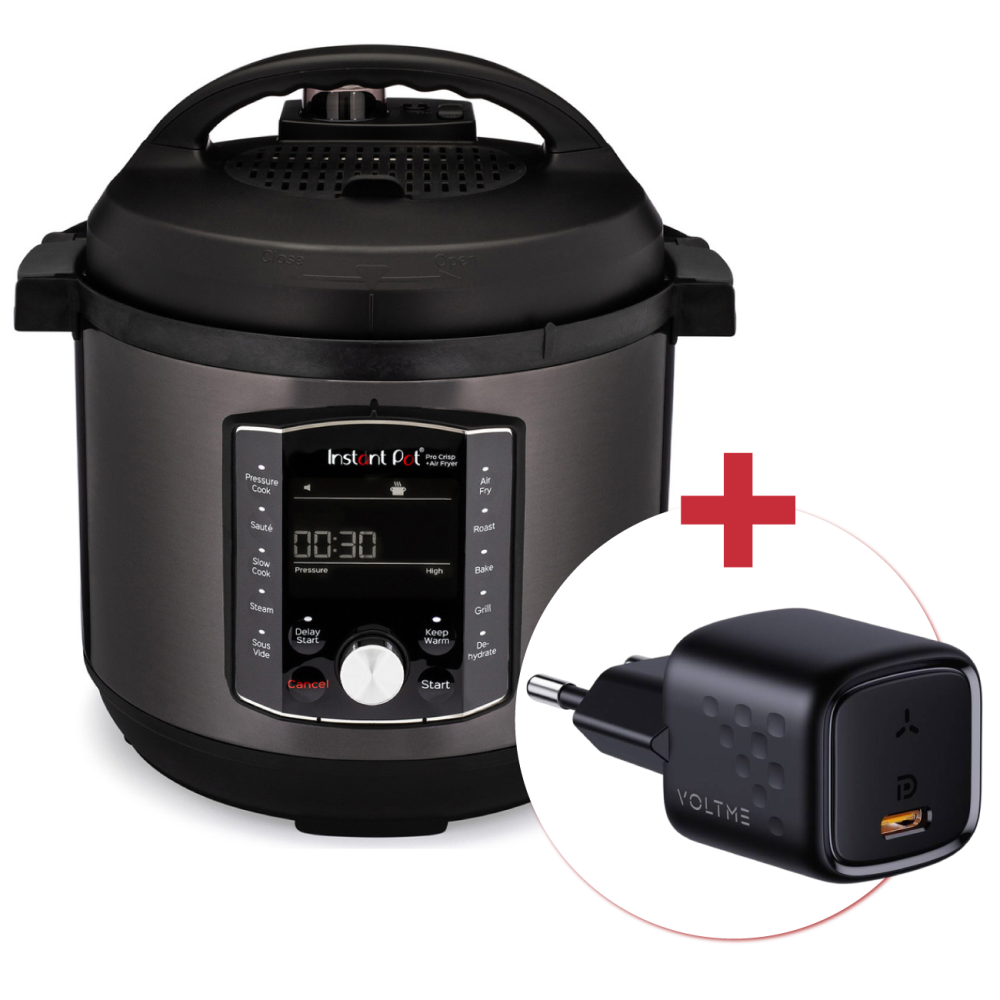 Instant Pot Pro Crisp (8 L) + adaptor de rețea - Oală multifuncțională
