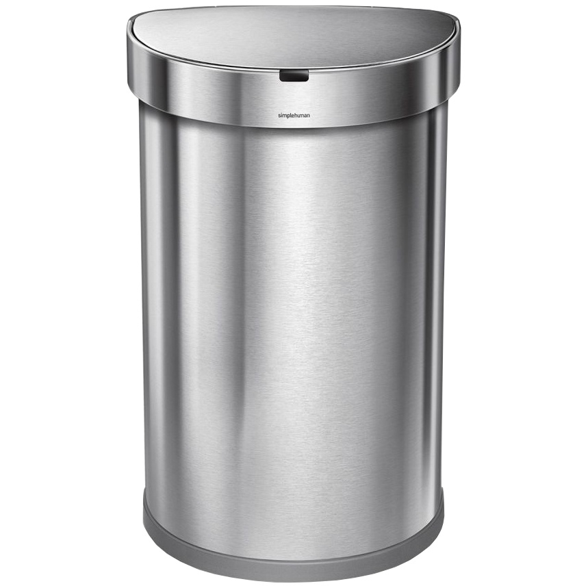 Simplehuman SEMI-ROUND 45L – silver – Coș de gunoi fără contact 45L